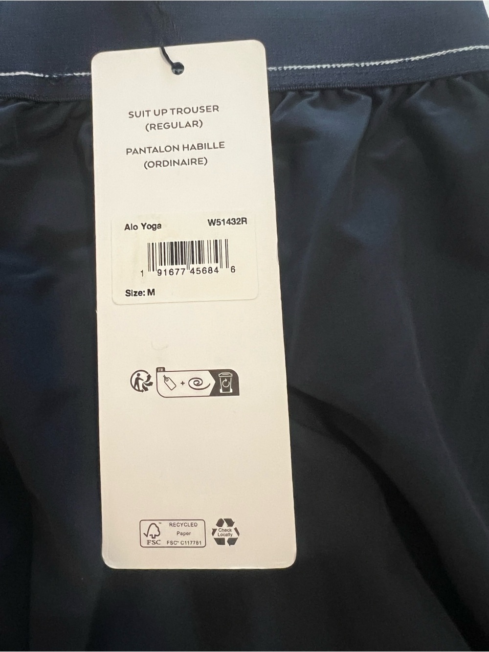ALO Suit Up Trouser Navy blue Pants. size M. New with tags.  Original $148 - Picture 6 of 9